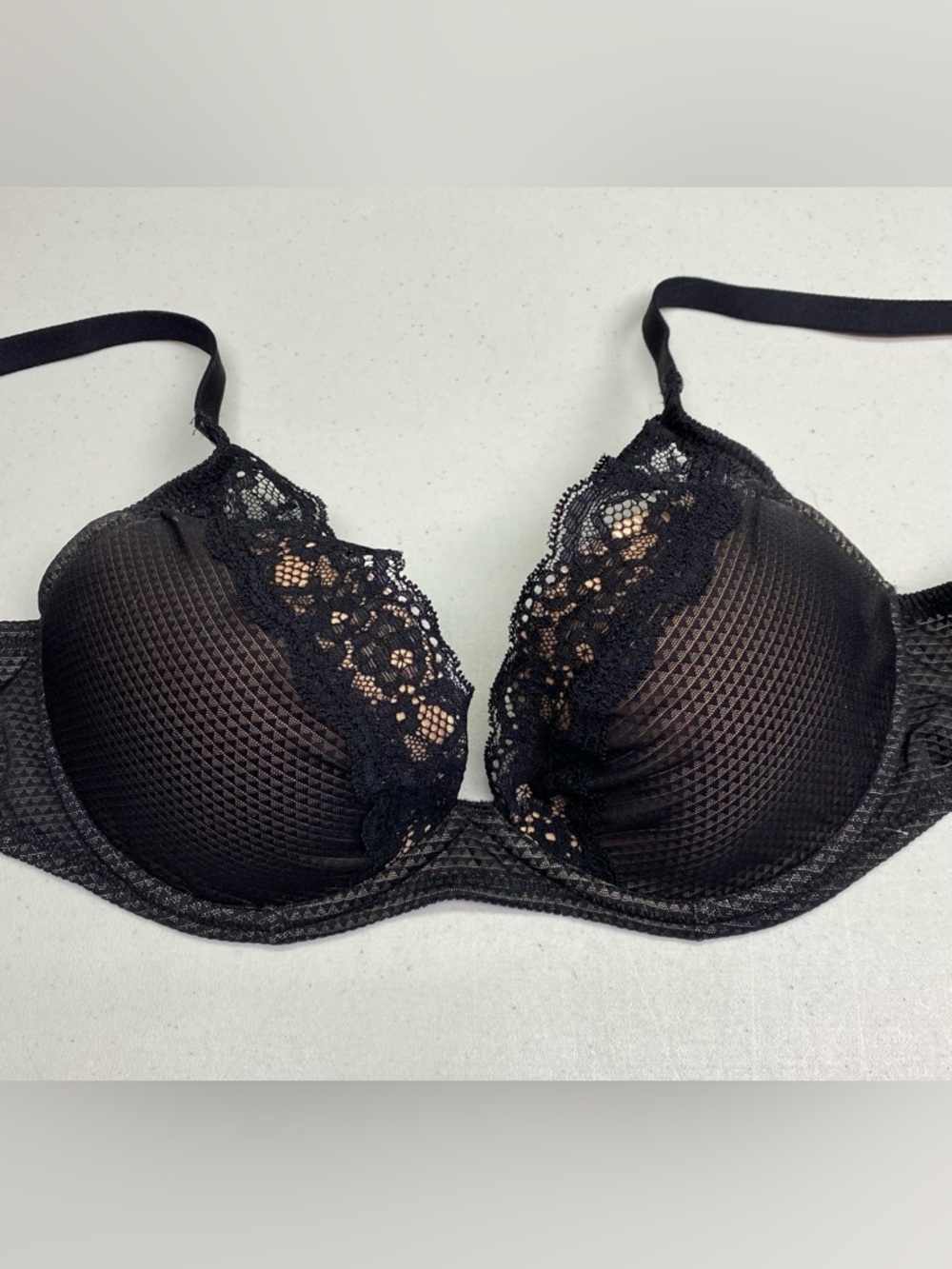 Passionata BLK/TAN T-Shirt Plunge, 32D *P1021